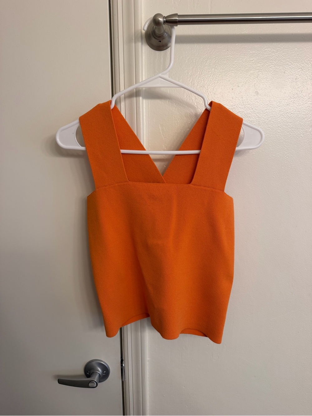 NWT House of Harlow 1960 Orange Knit Square-Neck Tank Top Size Large